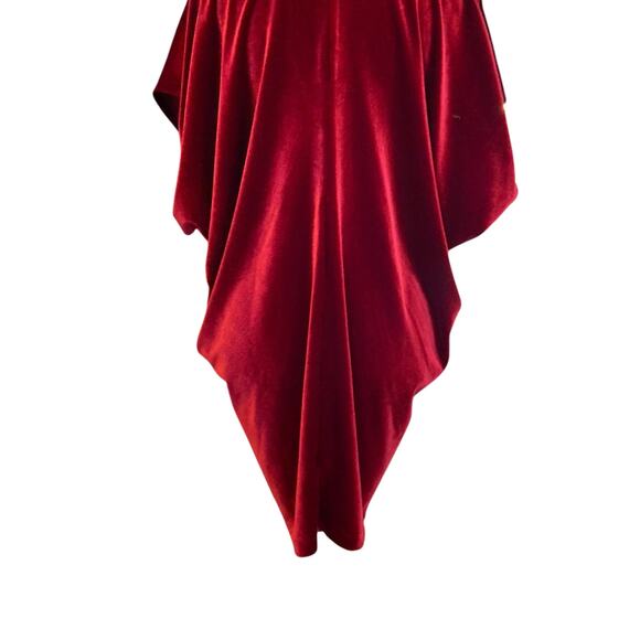 Lands End Red Velvet V Neck Batwing Sleeve Christmas Holiday Tunic Top Sz Large - Picture 12 of 14